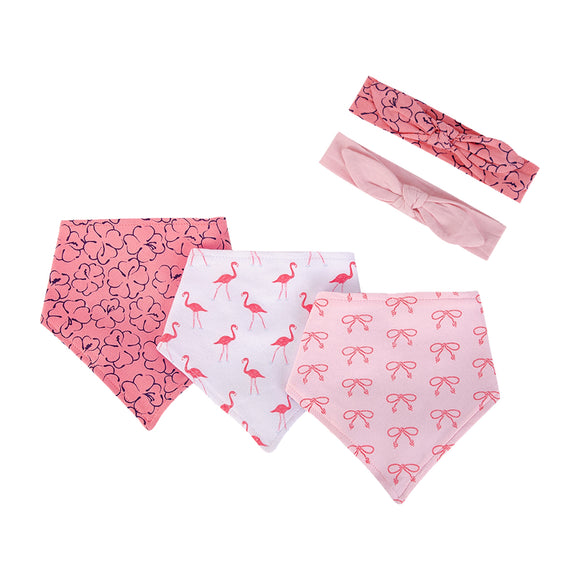 Hudson Baby 5pcs Bandana Bib & Headband Set