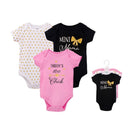 Hudson Baby 3pcs Body Suit Set - Girls Design (0-3m/3-6m)-5