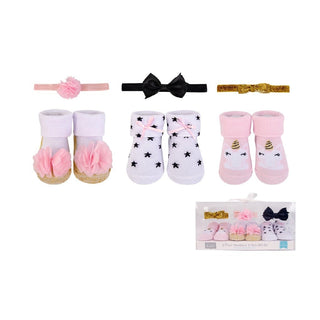 Buy unicorn0-9m Hudson Baby 6pcs Headband & Socks Gift Set