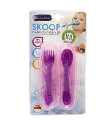 Lucky Baby Skoop On The Go Cutlery Set - 0
