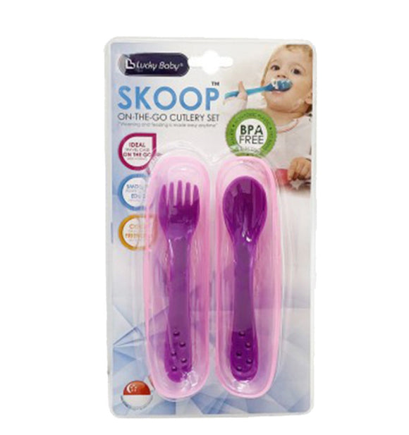 Lucky Baby Skoop On The Go Cutlery Set
