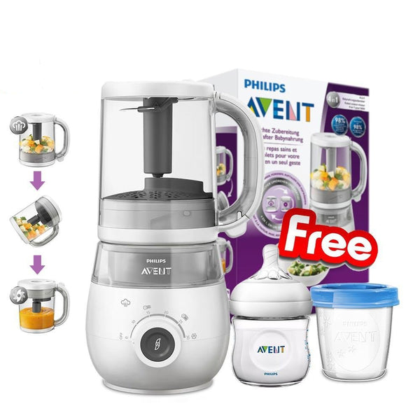 Philips Avent 4 in 1 Food Maker + 125ml Natural Bottle(1pcs) and Breastmilk Cup(1pcs) (Promo)