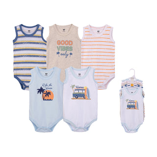 Buy good-vibes Hudson Baby Sleeveless Bodysuits Set 5pcs (0-3 /3-6 /6-9 /9-12mths)