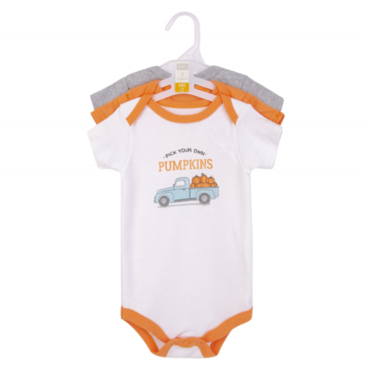 Hudson Baby 3pcs Bodysuit Short Sleeve Set (0-3m/3-6m/6-9m/9-12m)