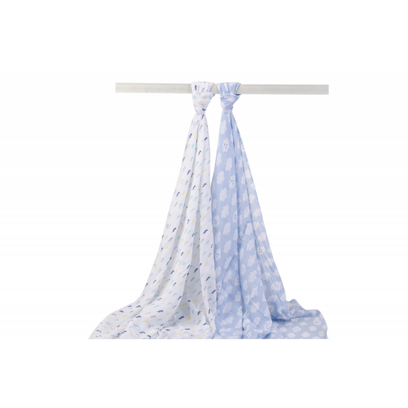 Hudson Baby 2pcs Muslin Swaddle Blanket