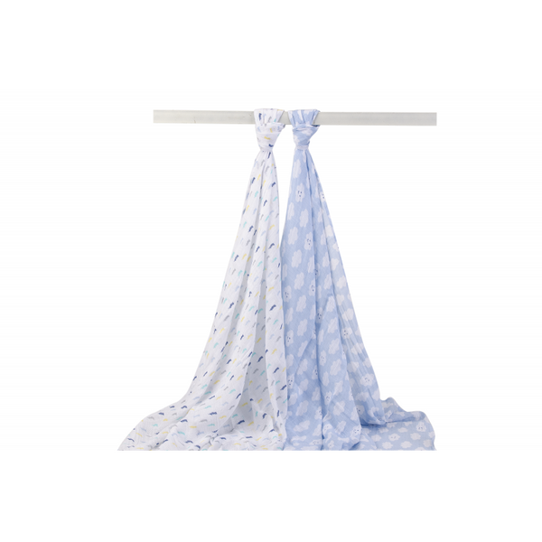 Hudson Baby 2pcs Muslin Swaddle Blanket