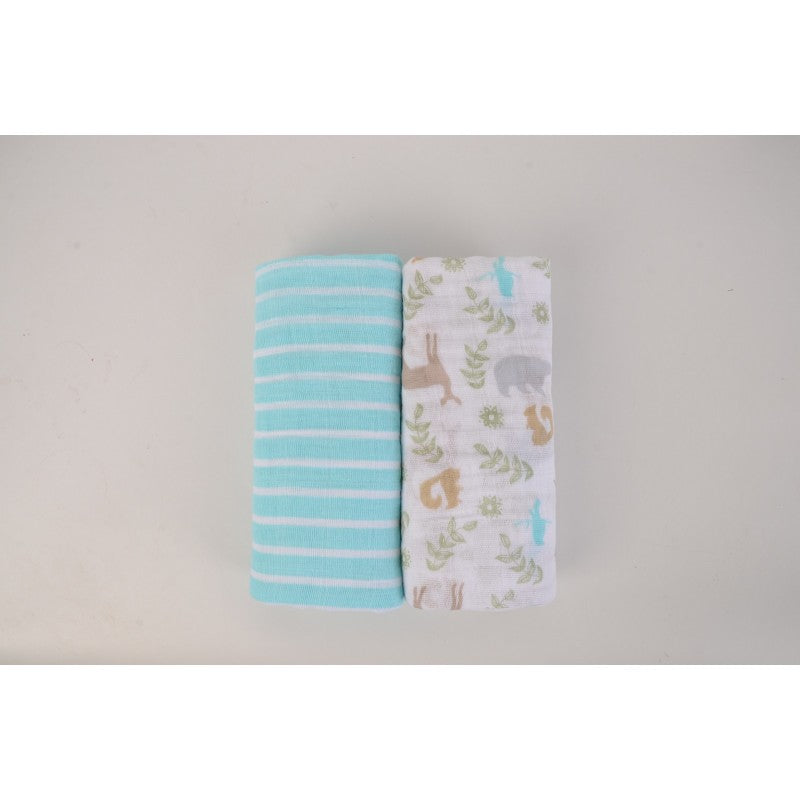 Hudson Baby 2pcs Muslin Swaddle Blanket