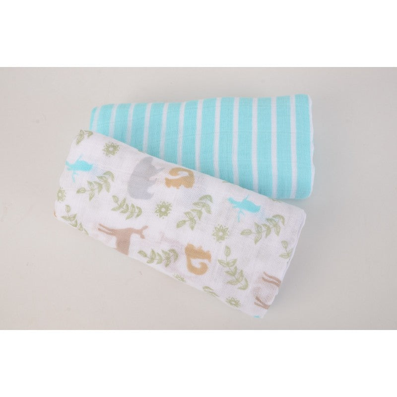 Hudson Baby 2pcs Muslin Swaddle Blanket