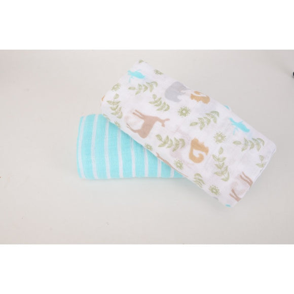 Hudson Baby 2pcs Muslin Swaddle Blanket