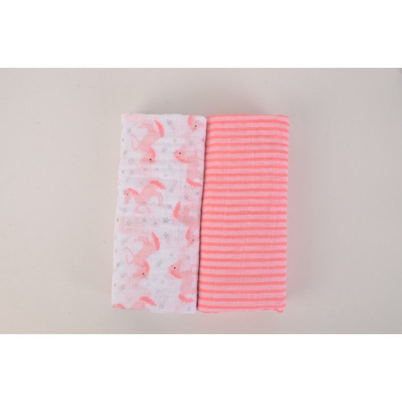 Hudson Baby 2pcs Muslin Swaddle Blanket