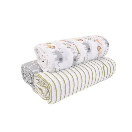 Hudson Baby 3pcs Muslin Swaddle Blanket Gift