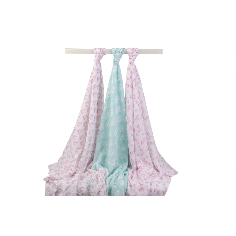 Hudson Baby 3pcs Muslin Swaddle Blanket Gift