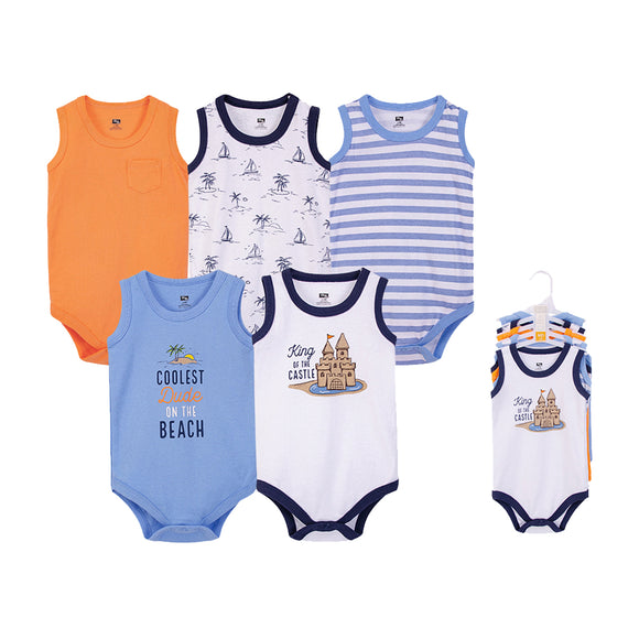 Hudson Baby Sleeveless Bodysuits Set 5pcs (0-3 /3-6 /6-9 /9-12mths)
