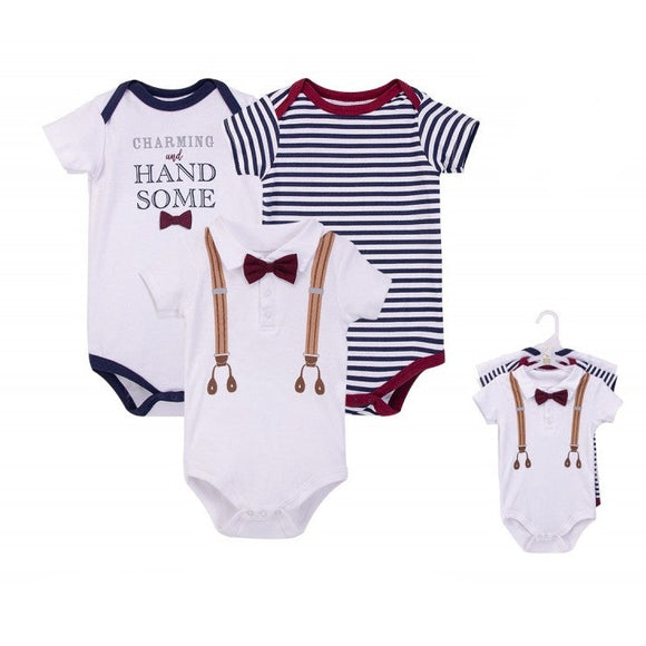 Hudson Baby 3pcs Bodysuit Short Sleeve Set (0-3m/3-6m/6-9m/9-12m)