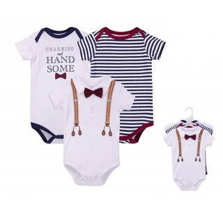 Buy charming-handsome Hudson Baby 3pcs Bodysuit Short Sleeve Set (0-3m/3-6m/6-9m/9-12m)