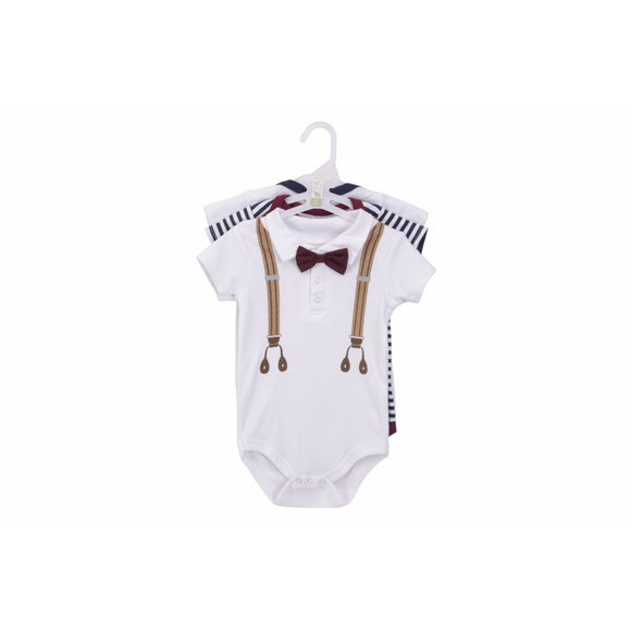 Hudson Baby 3pcs Bodysuit Short Sleeve Set (0-3m/3-6m/6-9m/9-12m)