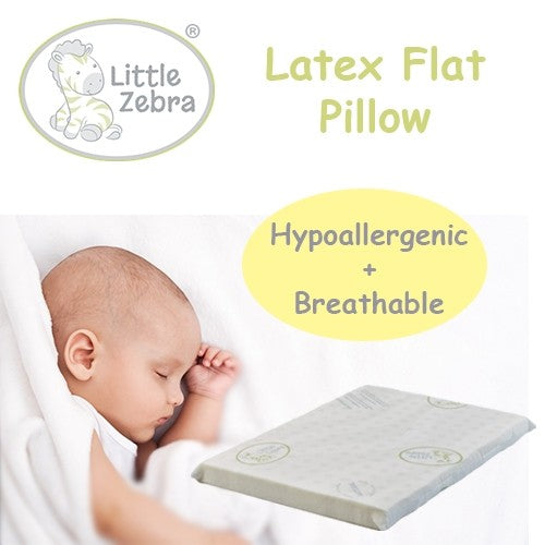 Little Zebra 100% Natural Latex Baby Flat Pillow With Case (0-18Mths)