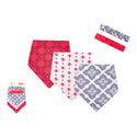 Hudson Baby 5pcs Bandana Bib & Headband Set