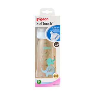 Pigeon SofTouch Peristaltic Plus PPSU Bottle 330ml (Elephant)