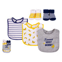 Hudson Baby 5pcs Bib And Sock Set (0-9m)