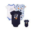 Hudson Baby 3pcs Bodysuit Short Sleeve Set (0-3m/3-6m/6-9m/9-12m)-6
