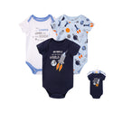 Hudson Baby 3pcs Bodysuit Short Sleeve Set (0-3m/3-6m/6-9m/9-12m)