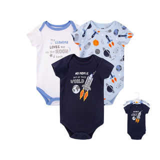Buy family-is-universe Hudson Baby 3pcs Bodysuit Short Sleeve Set (0-3m/3-6m/6-9m/9-12m)
