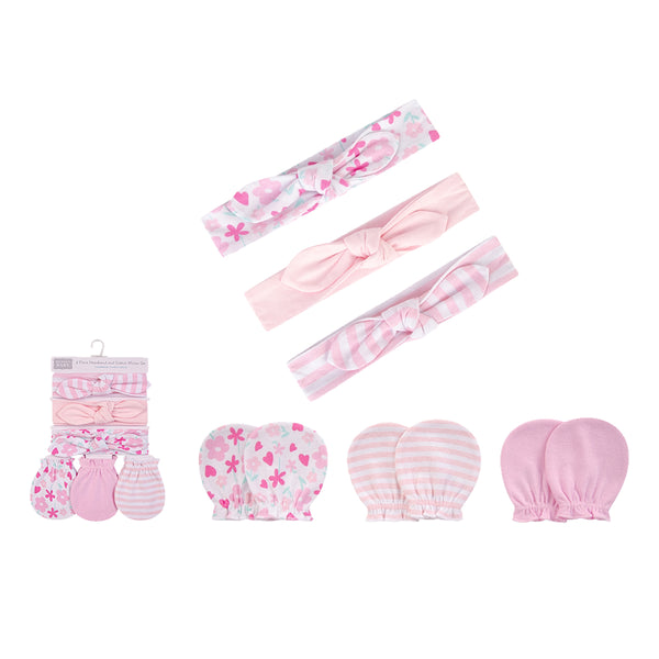 Hudson Baby 6pcs Headbands & Scratch Mittens Set