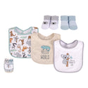 Hudson Baby 5pcs Bib And Sock Set (0-9m)