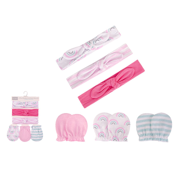 Hudson Baby 6pcs Headbands & Scratch Mittens Set