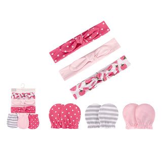 Buy strawberry Hudson Baby 6pcs Headbands & Scratch Mittens Set