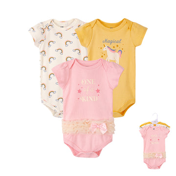 Hudson Baby 3pcs Bodysuit With Short Sleeve With TUTU (0-3M/3-6M/6-9M/9-12M) - 0