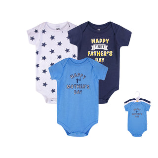 Buy boy-mothers-fathers-day Hudson Baby 3pcs Bodysuit Short Sleeve Set (0-3m/3-6m/6-9m/9-12m)