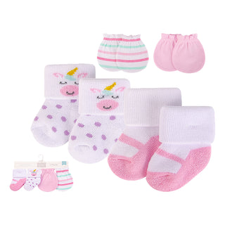 Buy unicorn Hudson Baby 4pcs Socks and Mittens Set