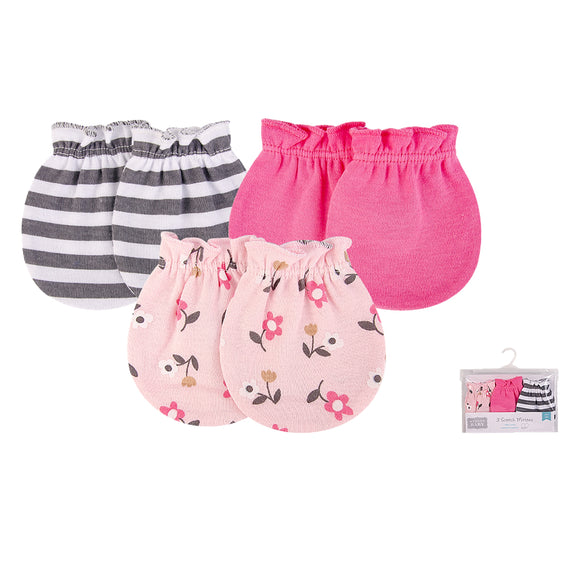 Hudson Baby 3pcs Scratch Mittens (0-6m)