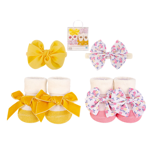 Hudson Baby 2pcs Headband and 2pcs Socks Gift Set