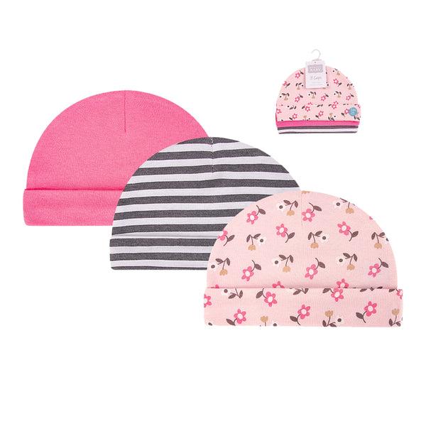 Hudson Baby 3pcs Cap Set (0-6M)