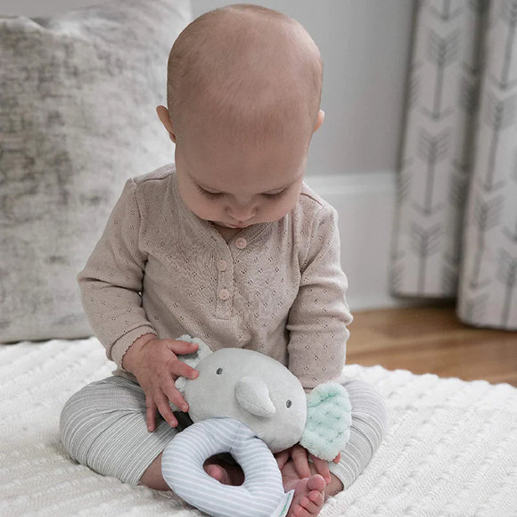 Ingenuity Premium Soft Plush Ring Rattle (Van The Elephant)