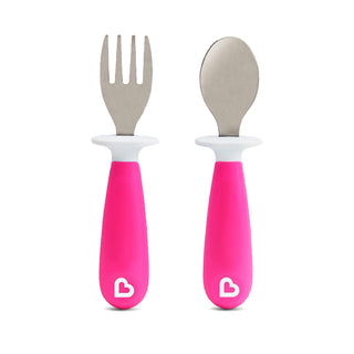 Buy pink Munchkin Raise™ Toddler Fork & Spoon Set