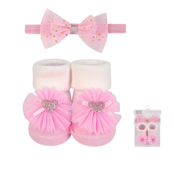 Hudson Baby 2pcs Headband & Socks Set