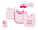 Hudson Baby 5pcs Bib And Sock Set (0-9m)-4