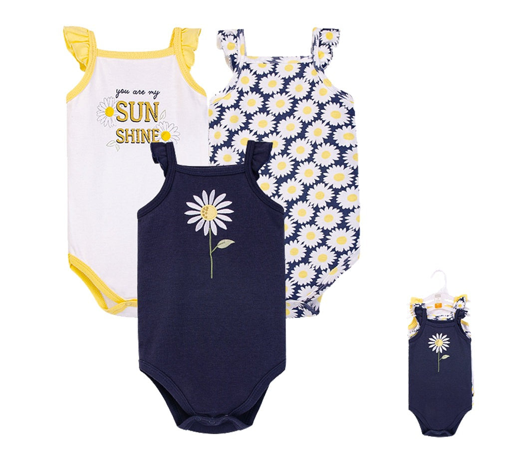Hudson Baby 3PC Sleeveless Bodysuit Set - 0