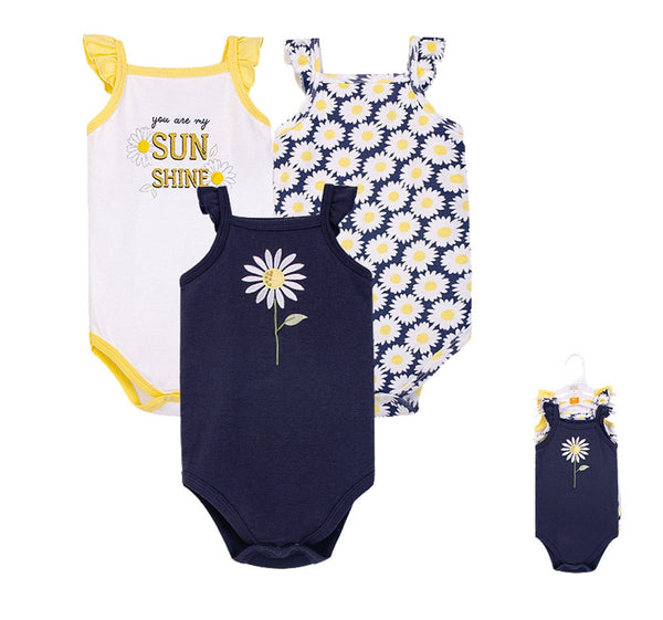 Hudson Baby 3PC Sleeveless Bodysuit Set