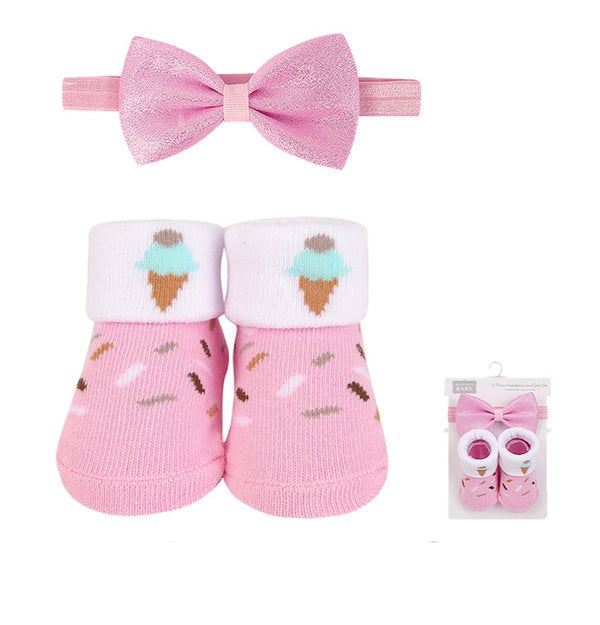 Hudson Baby 2pcs Headband & Socks Set