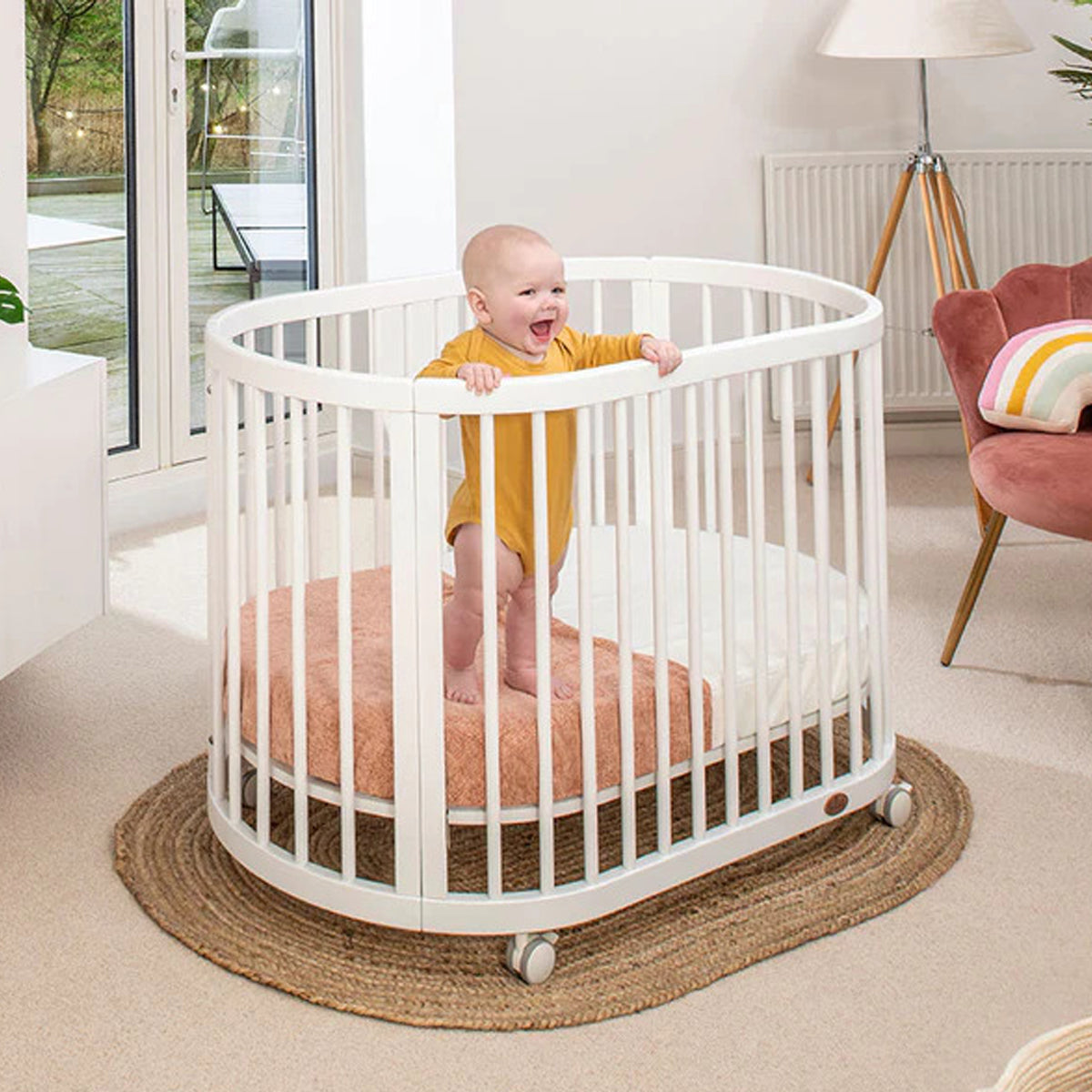 (Pre-order) Australia Boori Oasis Oval Convertible Cot + FREE Pocket Spring Mattress - ETA End Oct