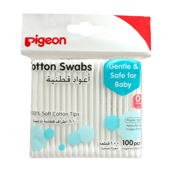 Pigeon Baby Cotton Swabs Plastic Stem (100pcs Per Pack)