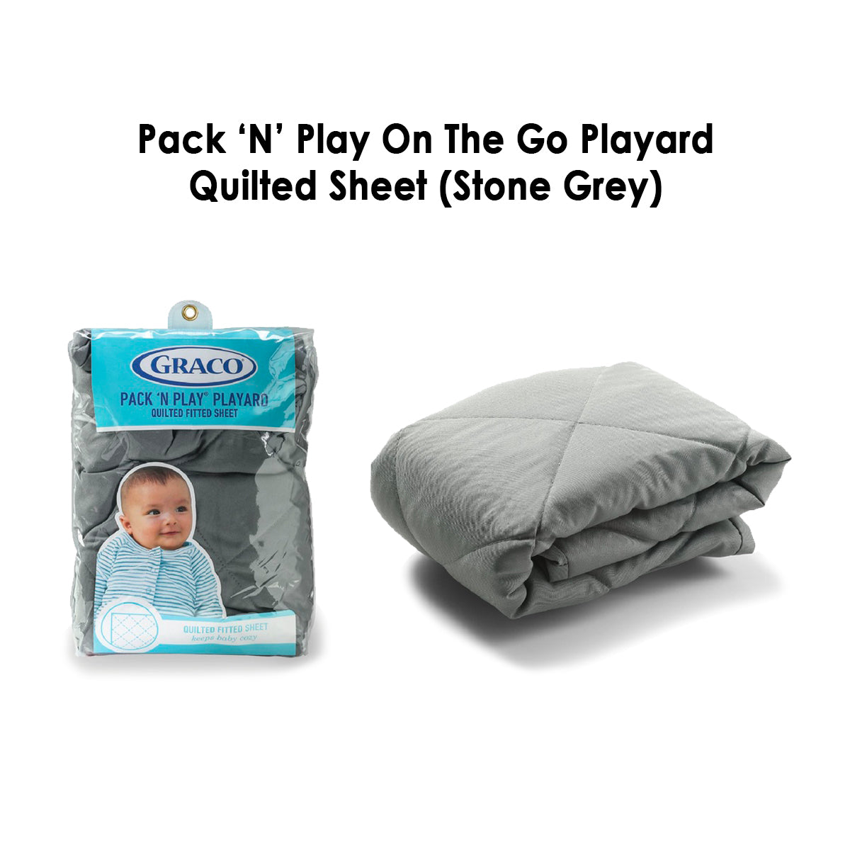 Graco Pack 'n' Play On The Go Playard With Bassinet - Stratus (Free 2 Foam Mattress + Quilted Sheet)